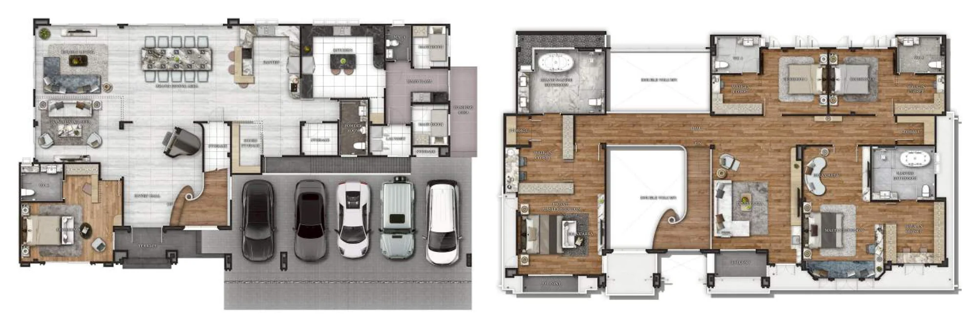 Floor plans of Sylvie, ground floor and upper floor
