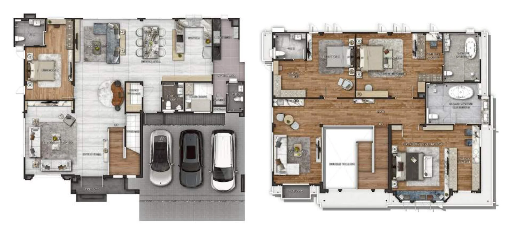 Floor plans of Zéphyrine, ground floor and upper floor