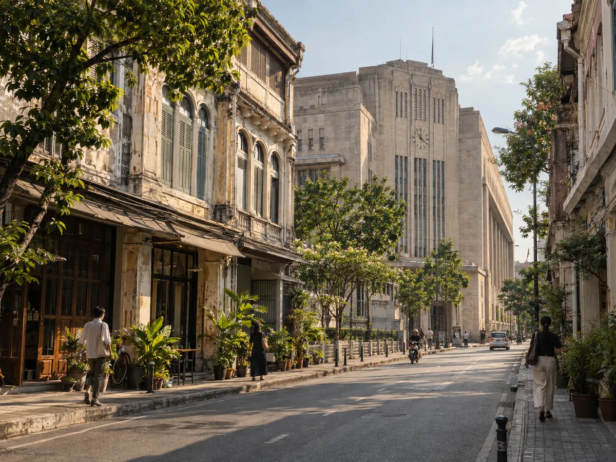 Old shophouses and the art-deco post office on Charoen Krung